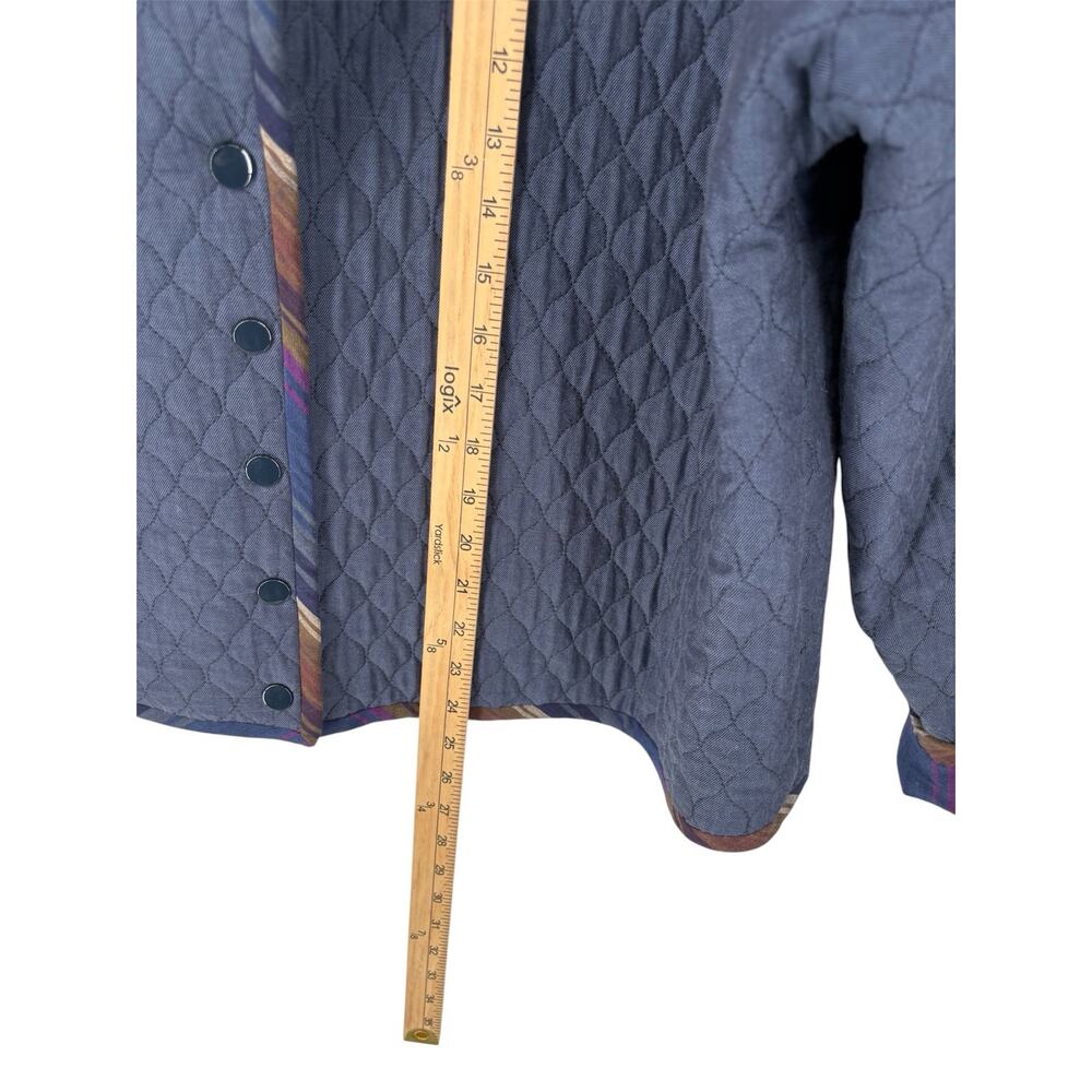 Quilted Crop Jacket Custom Made Lined M/L Blue Lagenlook Festival New - Picture 6 of 6